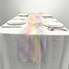 75cmX180cm/275cm Rainbow Gradient Tulle Table Runners Sheer Mesh Dining Table Decoration For Wedding Bride Shower Brithday