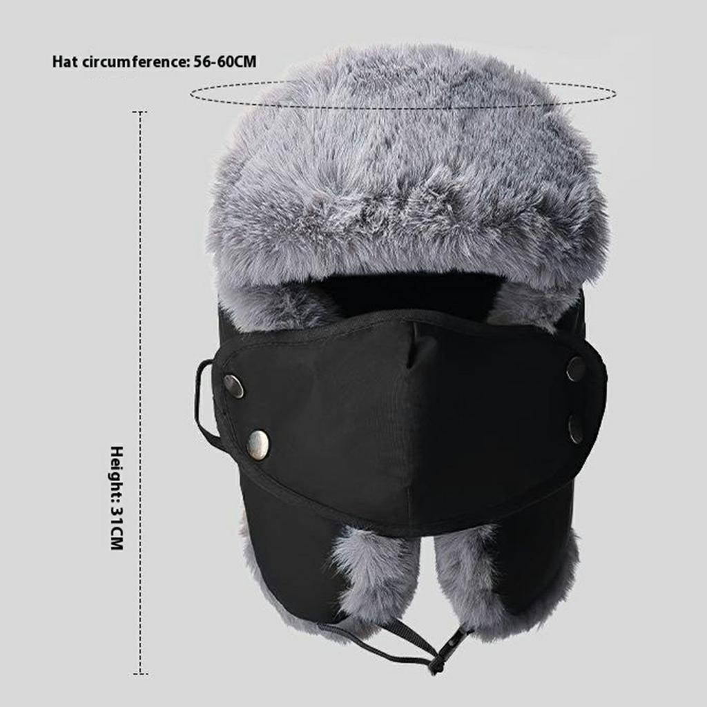 Winter Trapper Hat Thick Fleece Lined Ear Flap Windproof Cap for Men Outdoor Cycling/Hiking