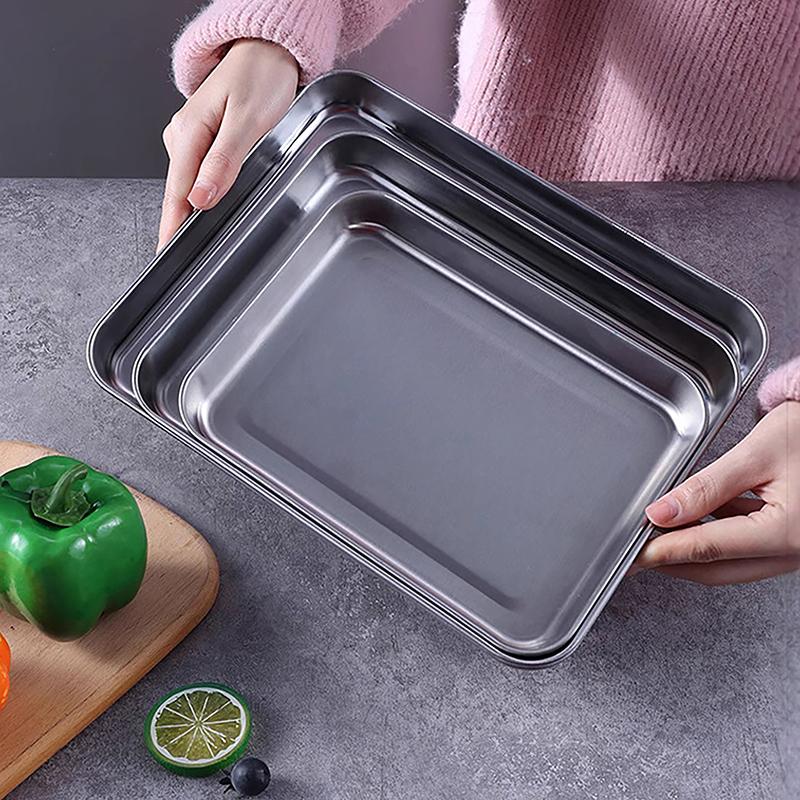 Stainless Steel Baking Pan Tray With Wire Rack Cake Baking Bbq Pan Tray Removable Cooling Rack Oven Cooking Grilling Tool