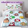 Mario Cartoon characters Cartoon Bedding Set Duvet Cover 3pcs Print Children Gift Extra Large Various Sizes Available