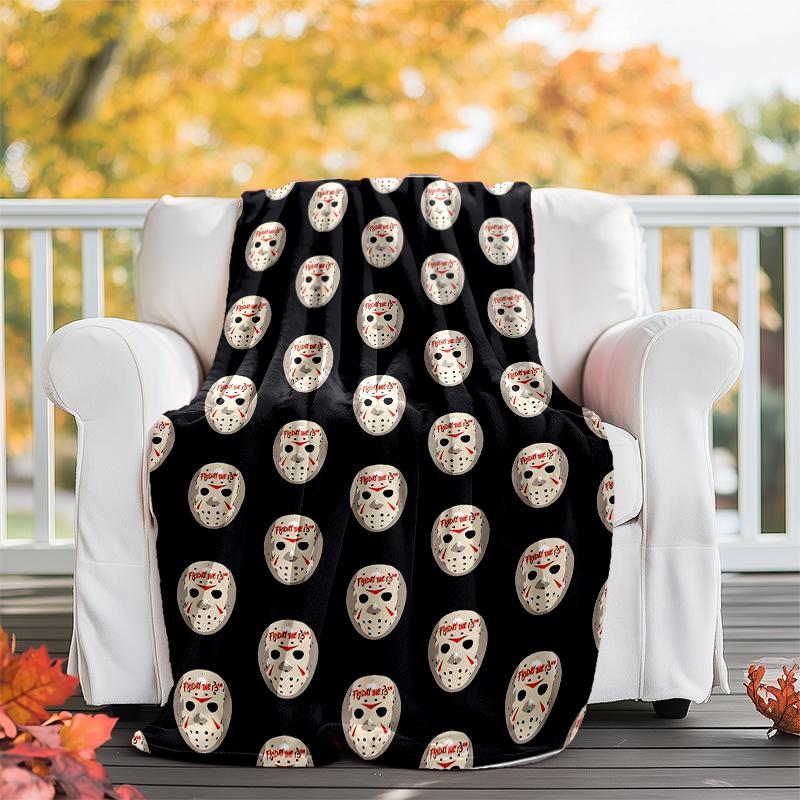 Halloween-Horror-Motiv Bedruckte Decke - Perfekt für Sofa, Bett, Reisen & Outdoor-Nutzung | Maschinenwaschbar, Gemütlich & Langlebig.