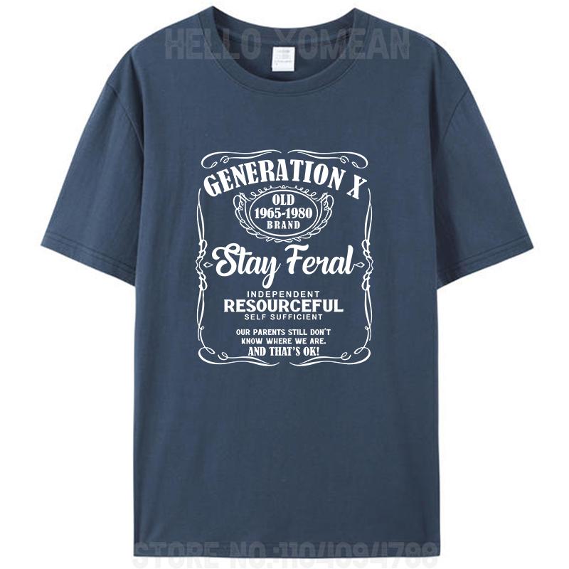 Generation X Stay Feral Resourceful Self Sufficient Funny Women Men's T-Shirt Gen X Graphic Casual Tee Shirts Hipster Loose Tops