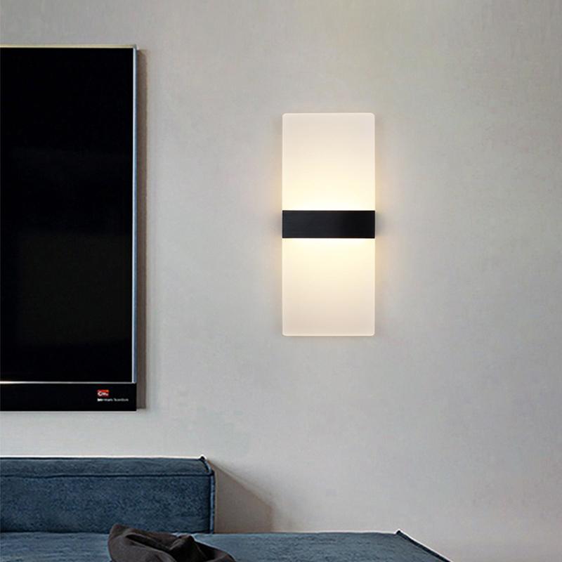 LED Acrylic Wall Light AC85-265V Long Style Living Room Corridor Bedroom 3/6/12W  Bedhead Art Decoration Indoor Wall Lights
