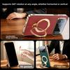 Luxury Business 360 Rotating Magnetic Leather Case for iPhone 17 Pro Max 16 15 14 13 for Magsafe Shockproof Skin Feel Slim Cover