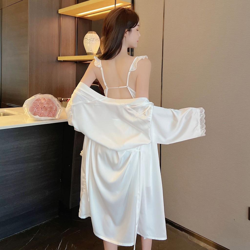 Reine Begierde erste Liebe Brustpolster Träger Nachthemd Damen Sommer Eis Seide Oberfläche sexy rückenfrei Privatzimmer Atmosphäre Pyjama Loungewear