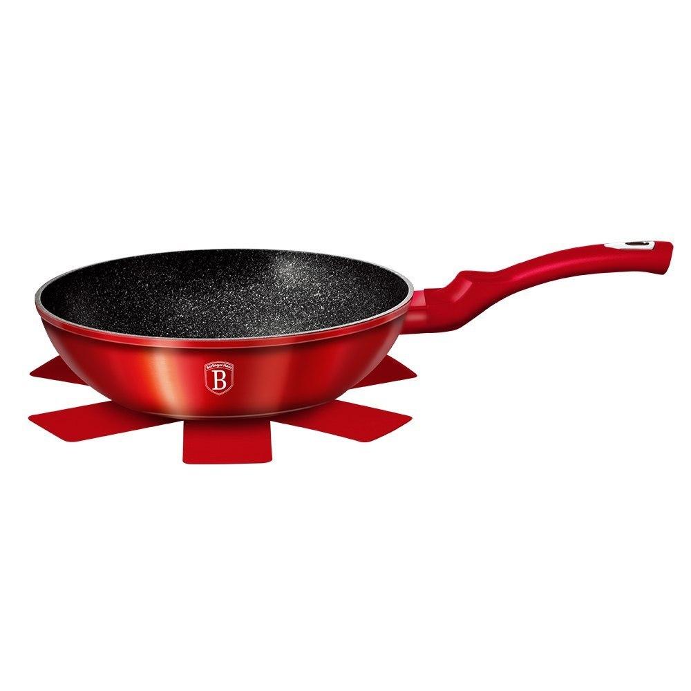 Wok granitowy 28cm berlinger haus line bh-1267 burgundy lumarko!