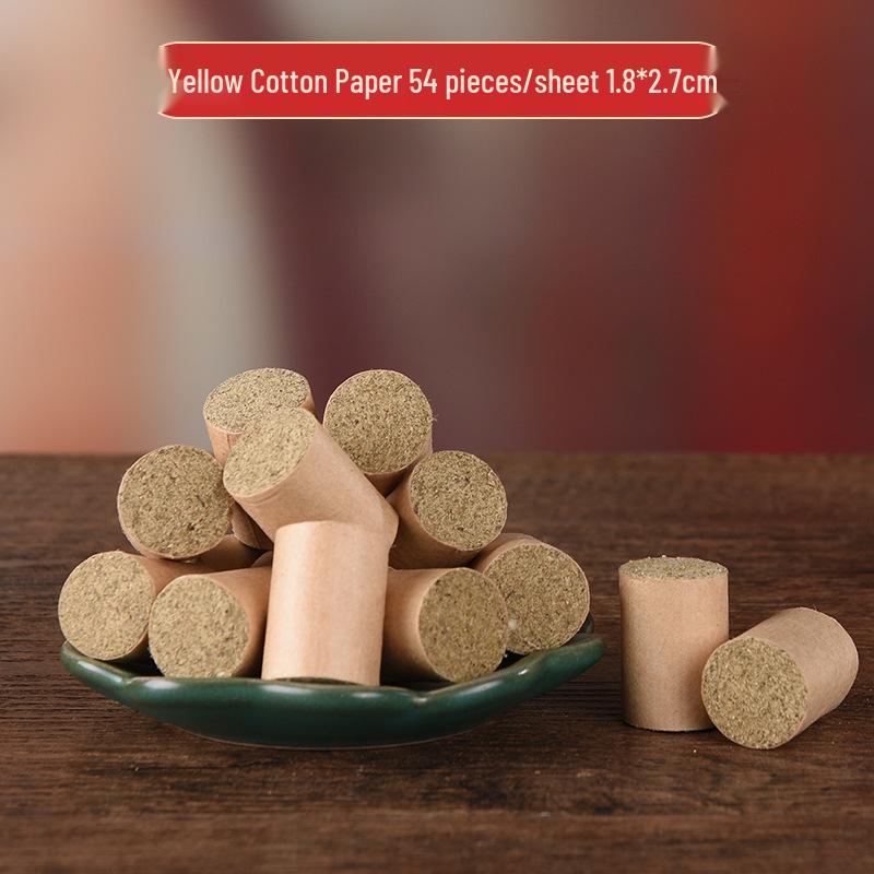 Three-Year Aged Qizhen Moxa Sticks - Mulberry Bark Paper, Portable, Household Use 10:1 Moxa Fluff, 54 pieces