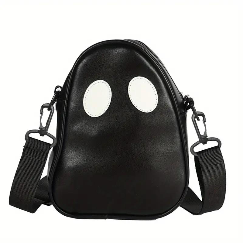 WTEMPO Adorable Halloween Zipper Large Wallets Funny Ghost Face Design Crossbody Bags with Shoulder Strap Trick or Treat Theme Design Bags