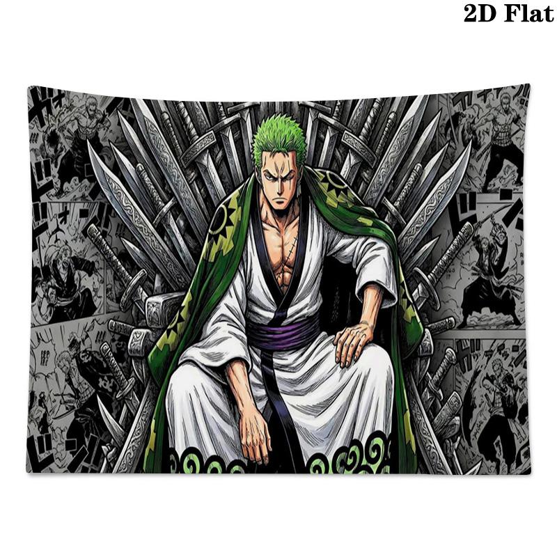 Roronoa Zoro Wall Tapestry Aesthetic Wall Hanging Printed Fabric Blanket Decorative Tapestries for Bedroom Living Room Home Decor