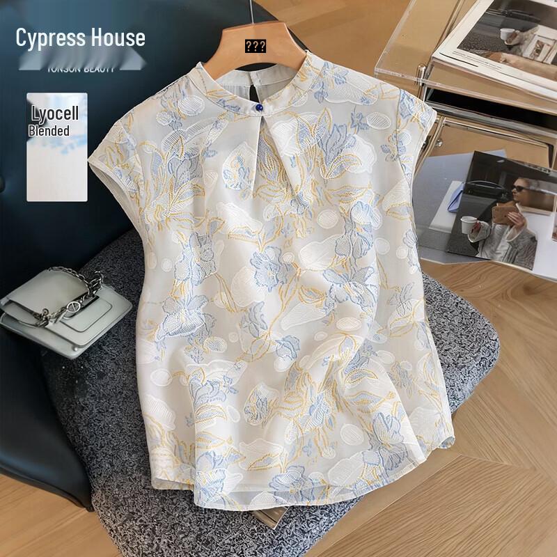 Women s New Chinese Style Embroidered Sleeveless Blouse M