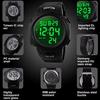 RSVOM Men's Digital Sports Watch Big Face 50M Waterproof Silicone Band LED Backlight Alarm Stopwatch