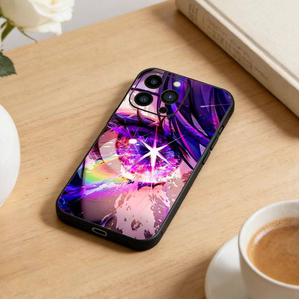 Oshi No Ko A-Anime Cute Phone Case For iPhone 16,15,14,13,12,17,Pro Max,Plus Silicone Black Case
