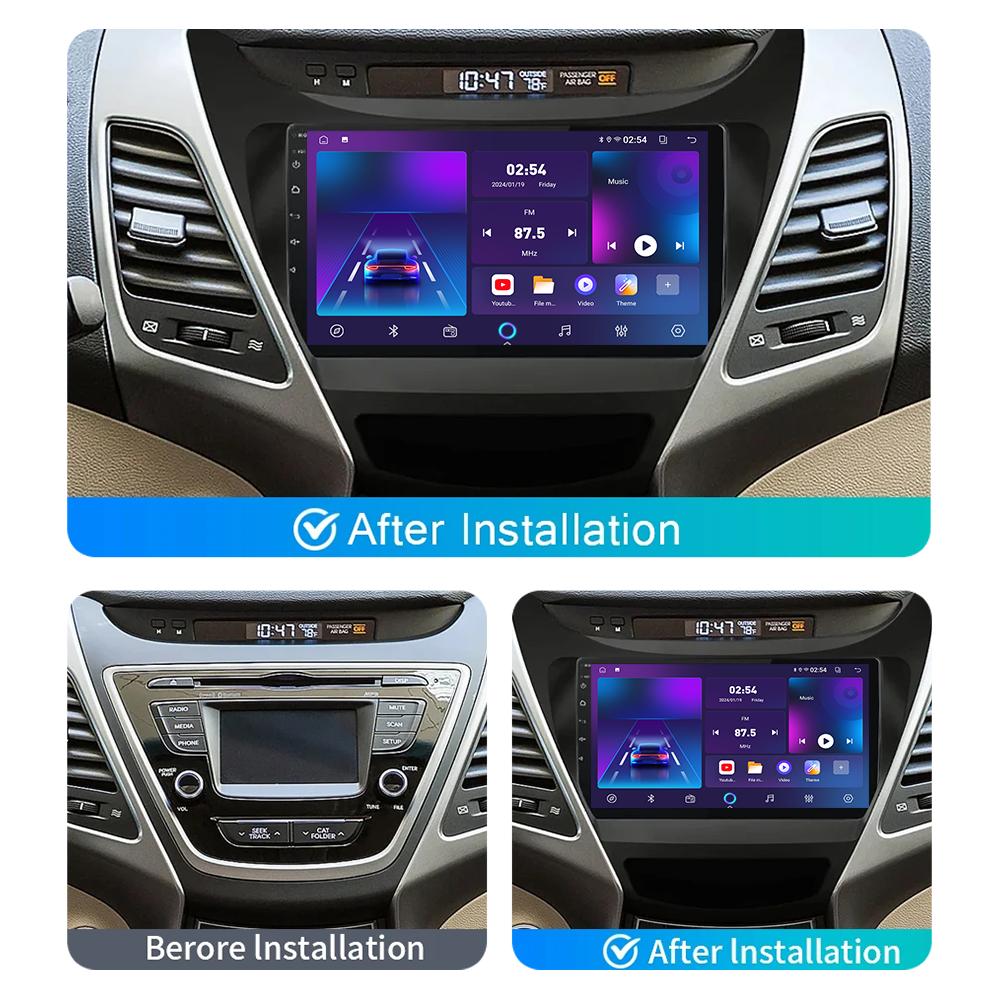 Android Carplay Car Radio For Hyundai Elantra MD 2014-2015 Multimedia Player Head Unit Stereo GPS Navigation BT WIFI 4+64GB