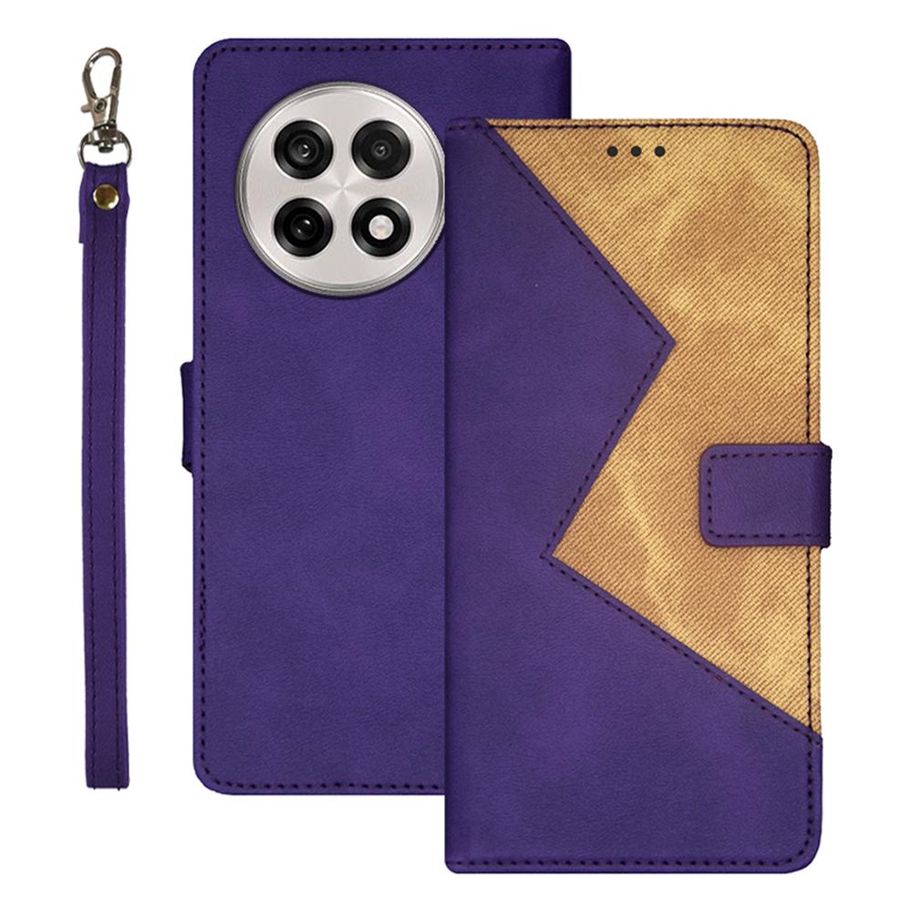 IDEWEI For OnePlus 13R 5G Case Card Slots Splicing Color Leather Phone Cover