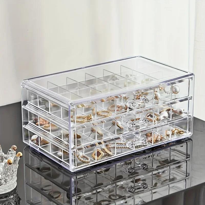 72 Grid 3-Layer Jewelry Storage Box - Elegant Practical Display Stand for Jewelry Storage Box