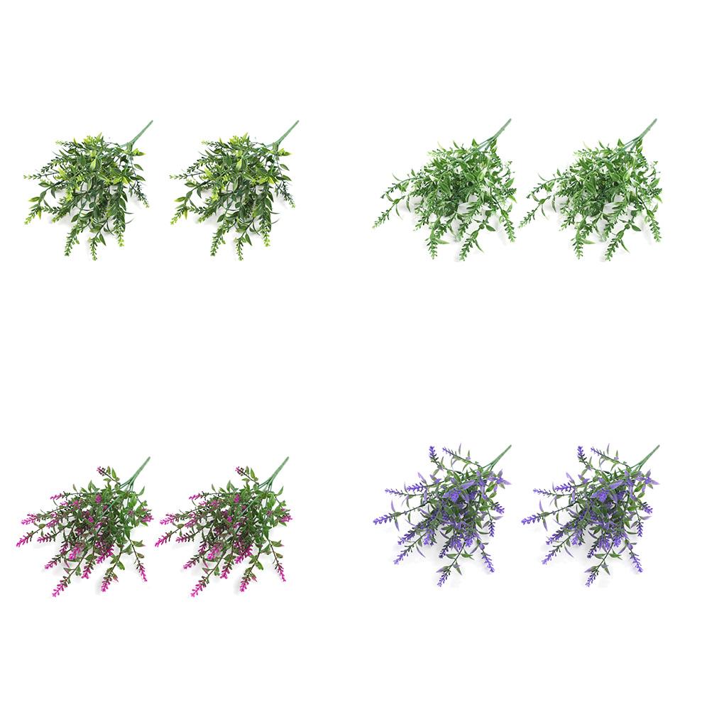 2Pcs Artificial Lavender Flower 7 Prongs Garden Plant Bouquet Supplies for Party Home Vase Photography Props