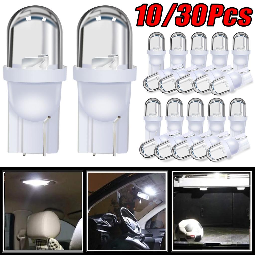 10/30Pcs Car Lights T10 LED Bulbs Car Dome Reading Lights Clearance Light Parking Bulb Wedge Side Bulbs Lamp White LED 12V