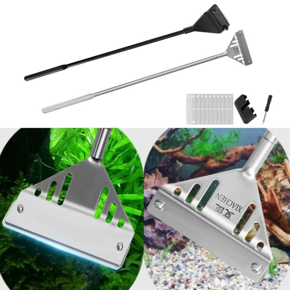 Stainless Steel Fish Tank Cleaner Set Dual-use Aquatic Plants Cleaning Tool Fish Tank Accessories