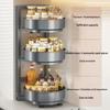 Rotating Spice Rack 2/3 Tier Carbon Steel Seasoning Bottle Organizer 360 Degree Rotatable Storage Tray For Kitchen Countertop