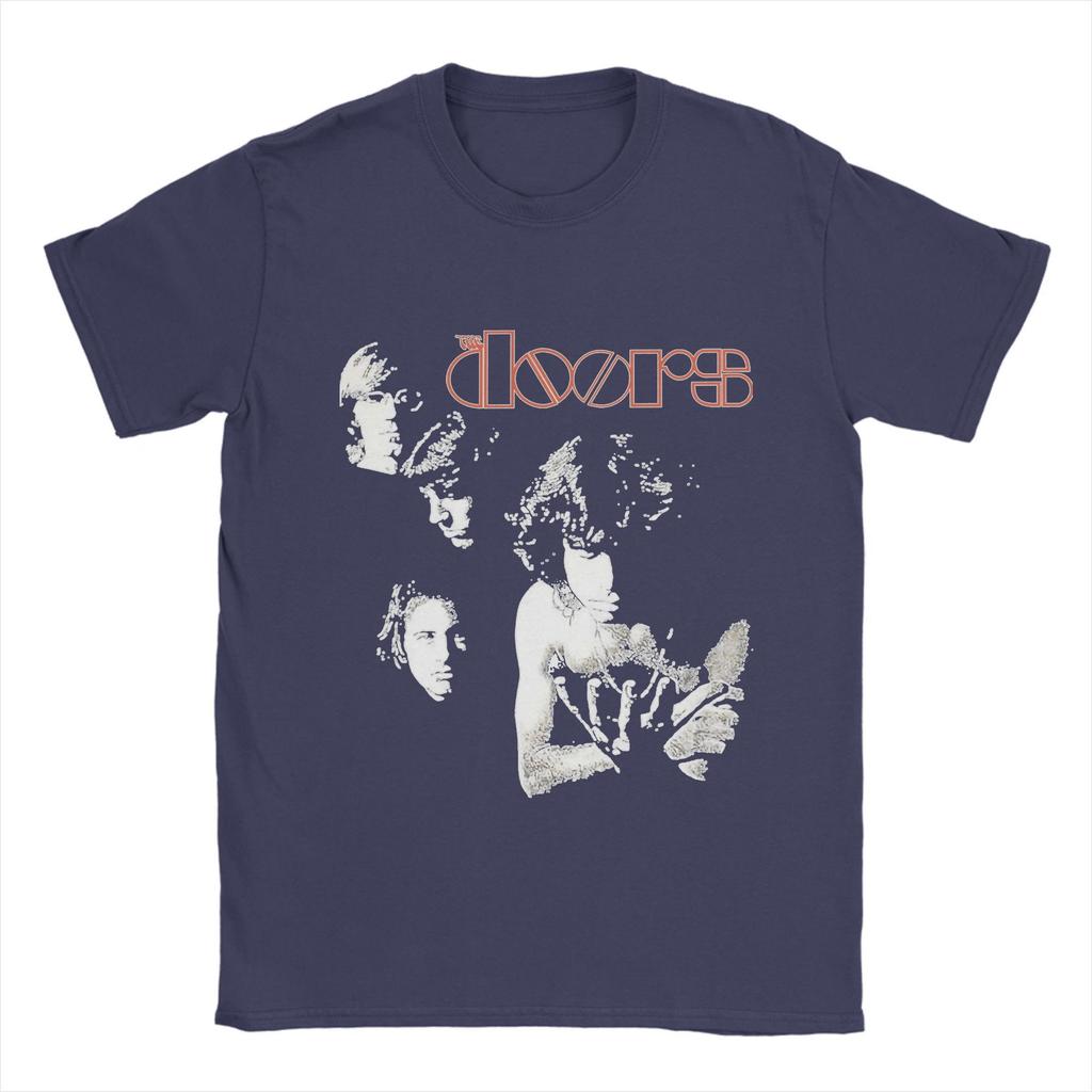 The Doors   Men T Shirt Vintage Music   Funny Tee Shirt Short Sleeve Crewneck T-Shirt Pure Cotton 6XL Tops