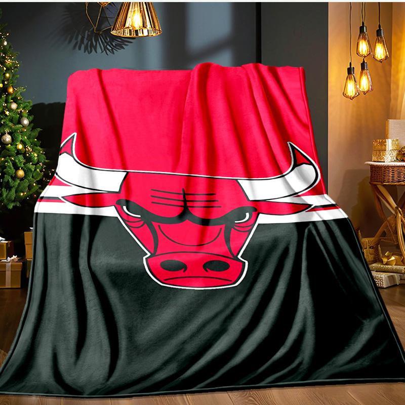 Red Bulls Basketball Blanket Flannel Throw for Sofa, Indoor, Camping, Living Room, Office, Chair, And Bed Soft Birthday Gift