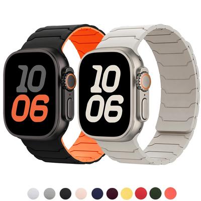 Strap For Apple Watch Ultra 2 Band 49mm 45mm 44mm 40mm 42mm 46mm 41mm 38mm Magnetic Silicone Bracelet IWatch Series 10 SE 9 8 7
