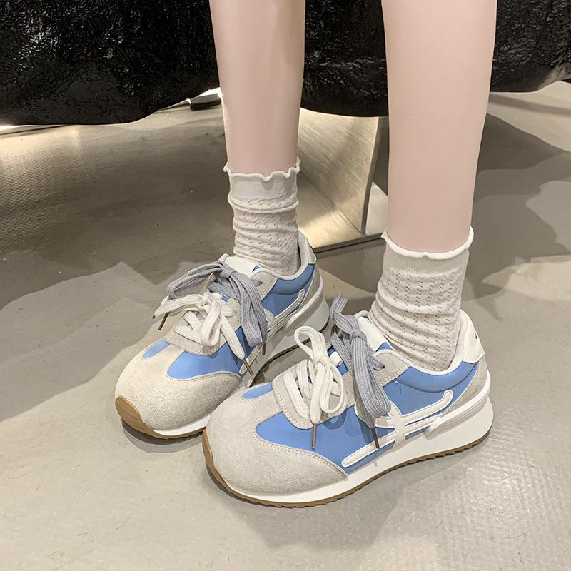 Ugly Cute German Training Shoes Women's 2025 New Student Inner Height Increase Casual Board Shoes Color Matching Sports Retro Forrest Gump