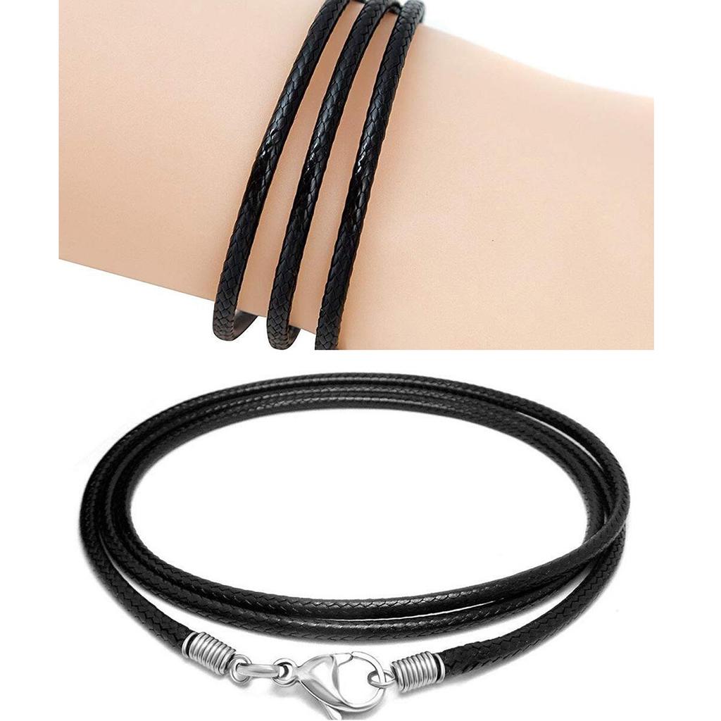 Leathers Necklace Cord with Lobster Clasp 2mm Black Cord DIY Jewelry Making Gift