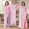 Cozy Flannel Winter Wearable Blanket Thickened Warm Sofa Throw Blanket Plush Soft Cape For Adult