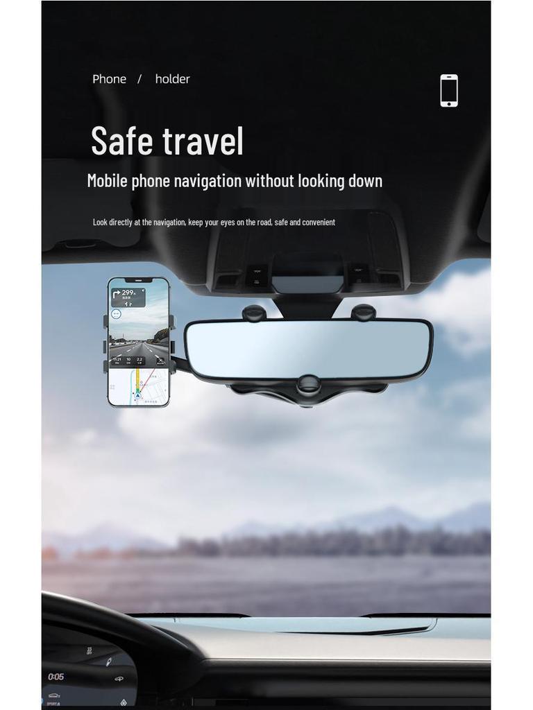 Verstellbare Rückspiegel-Handyhalterung - Multifunktional, Drehbarer Autohalter