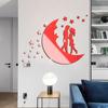 Removable Moon 3D Mirror Stickers Decorative Art Mural Decor Mirror Wall Sticker  Valentine's Day