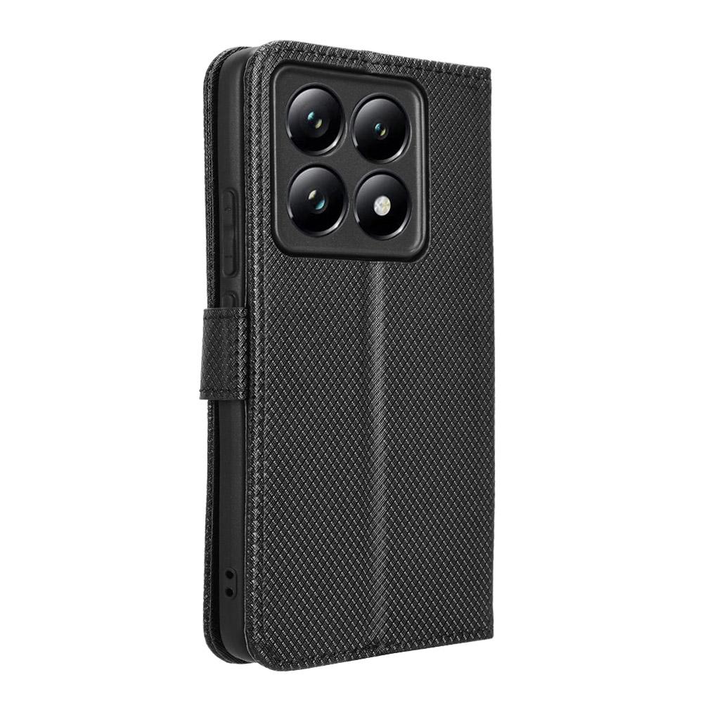 For Xiaomi 14T Case PU Leather Diamond Texture Wallet Phone Cover