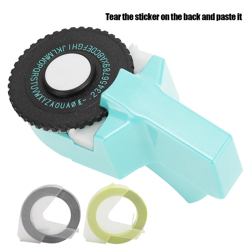 Mini Mașină Manuală de Făcut Etichete Decorative Colorate ABS Etichetă cu Embosare 3D 9mm pentru Caiet Albastru Deschis