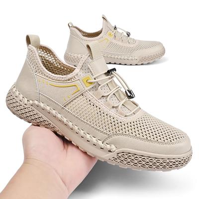 Chaussures d'été respirantes en maille pour hommes, laçage rapide, semelle extérieure souple et confortable, chaussures d'extérieur pour hommes