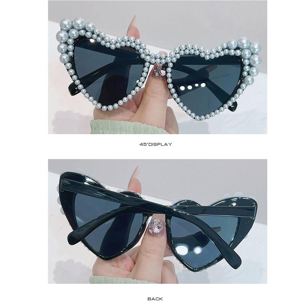 Heart-shaped Design Cat Eye Eyewear UV400 Protection Beach Party Sun Glasses  Women
