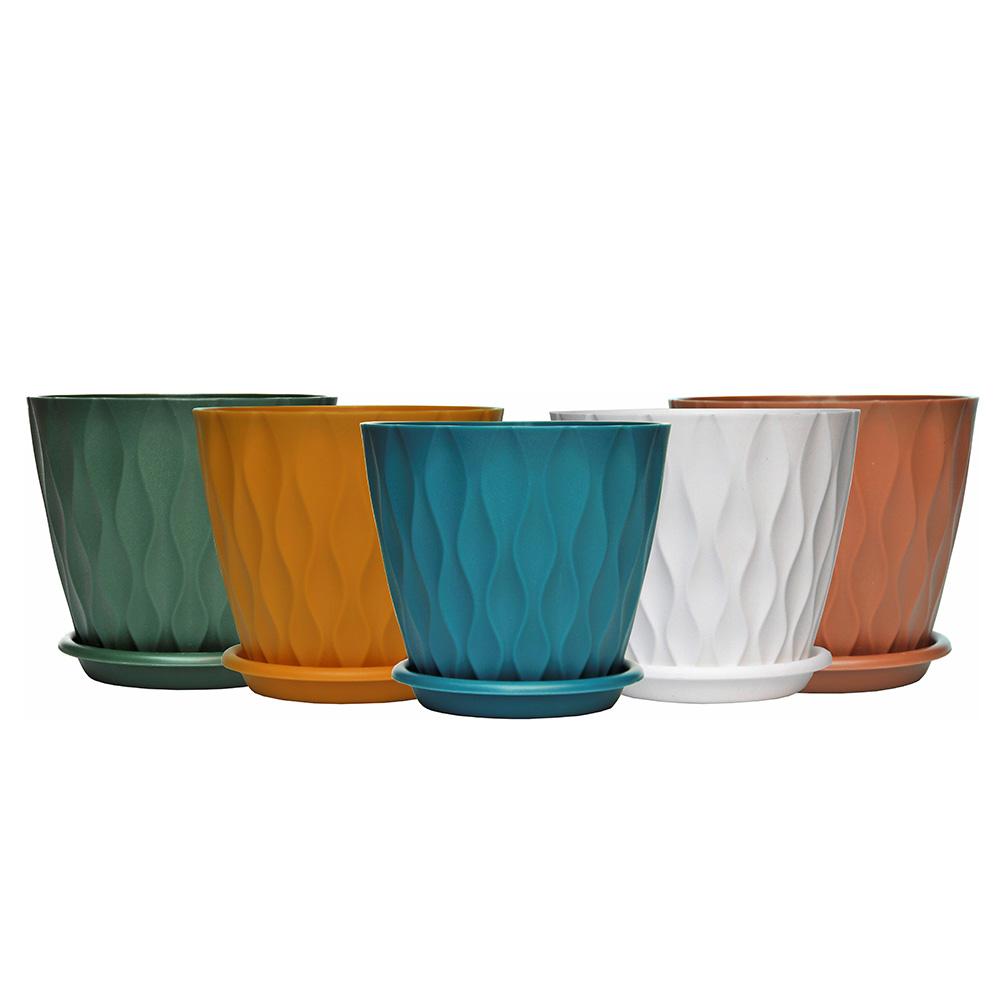 High Quality Indoor Outdoor Polychrome Small Plastic PP Flower Pots for Apartments & Hotels