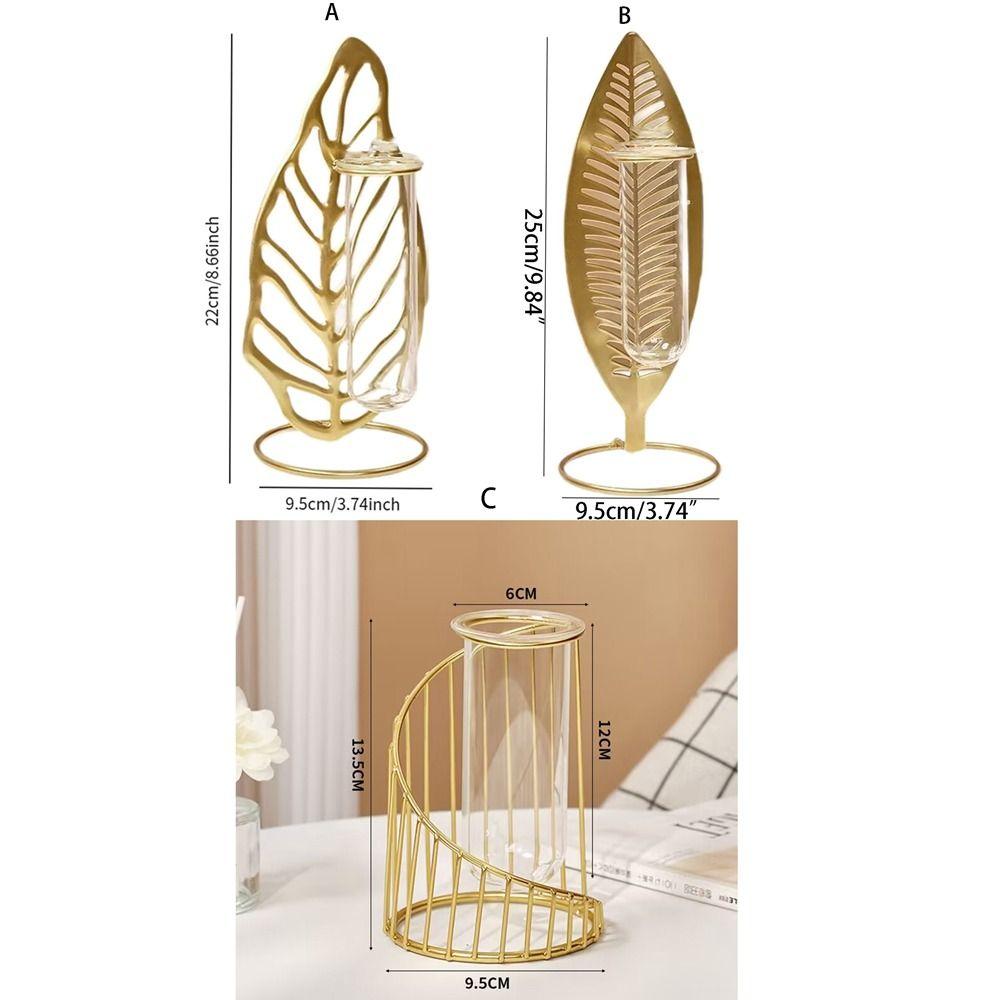 Iron Art Hydroponic Flower Vase Stable Desktop Vase High-value Nordic Vase Ornaments  Living Room