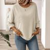 2025 Nouveau T-shirt Top Femme Décontracté Manches Longues Col Rond Coupe Régulière Propre Multicolore