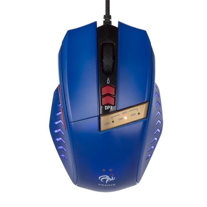 Souris Gaming - Konix - F.F.F - Couleur Principale: Bleu - Couleurs De L'équipe