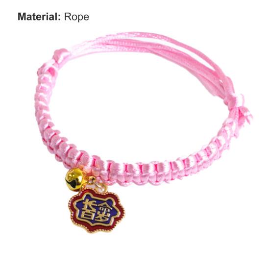 Yousheng Puppy Collar Chinese Style Decorative Bite Resistant Braided Kitten Dogs Festival Decor Collar with Bell for New Year