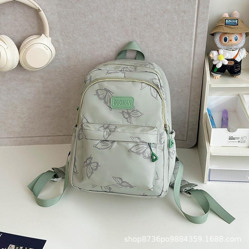 Schoolbag Japanese niche printed butterfly backpack female versatile college student class bag leisure travel backpack computer bag