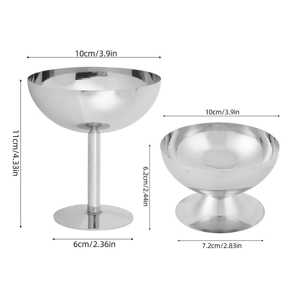 304 Rustfritt Stål Dessertskål 200ml Gjenbrukbar Puddingkopp Salat Dessertholder Snacks Frukt Godteribeholder For DIY Iskrem