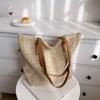 New New Woven One-color Woven Bag Fashionable Shoulder Straw Bag Casual Women's Bag Beach Bag