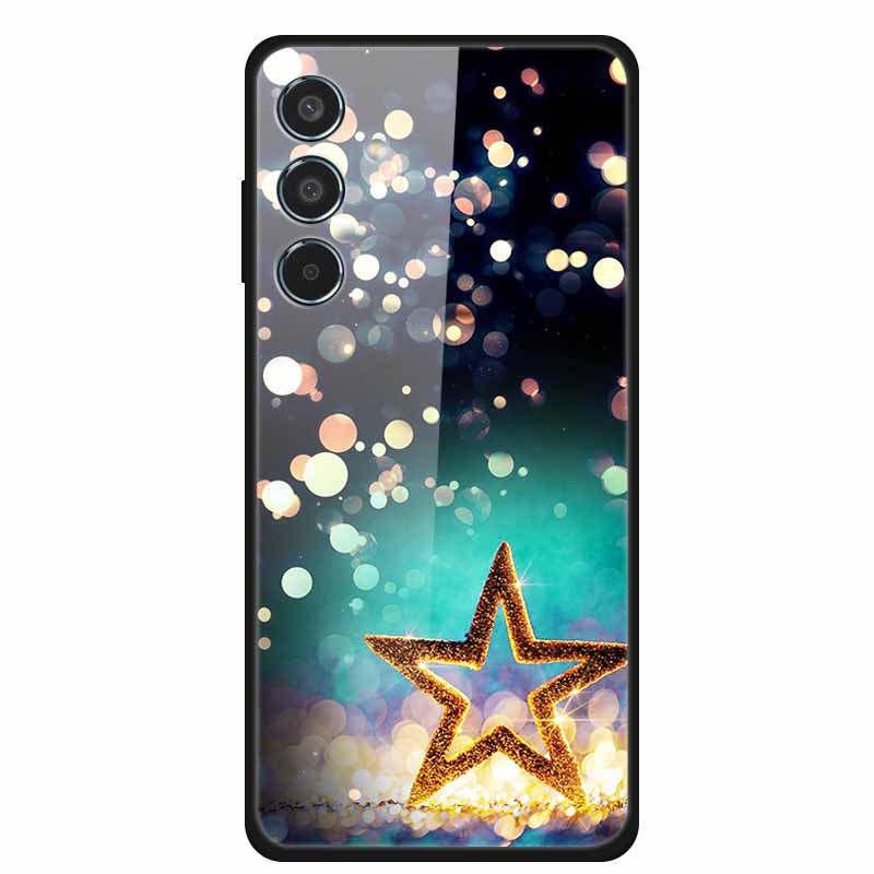 Tempered Glass Case For Samsung S25 Plus Case S 25 Plus Hard Back Cover For Samsung Galaxy A16 M55 A55 Phone Case Soft Bumper