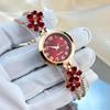 Double Layered Chain Women's Bracelet Watch Rhinestone Quartz Watch  Daily Use