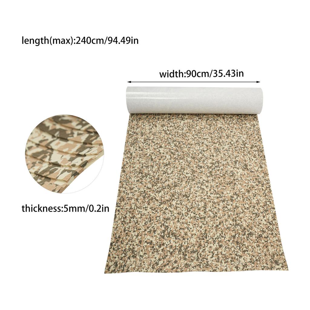 EVA Foam Boat Flooring Mat Self-Adhesive Non-Slip Marine Decking 94x35 Inch Waterproof Roll for Yacht RV