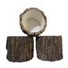 Natural Bark Flower Pot Wooden Planter Decor 10x10cm Waterproof Paper Liner Rustic Wood Vase