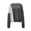 VEROMODA Women's Wool Blend Color Block Round Neck Knit Sweater