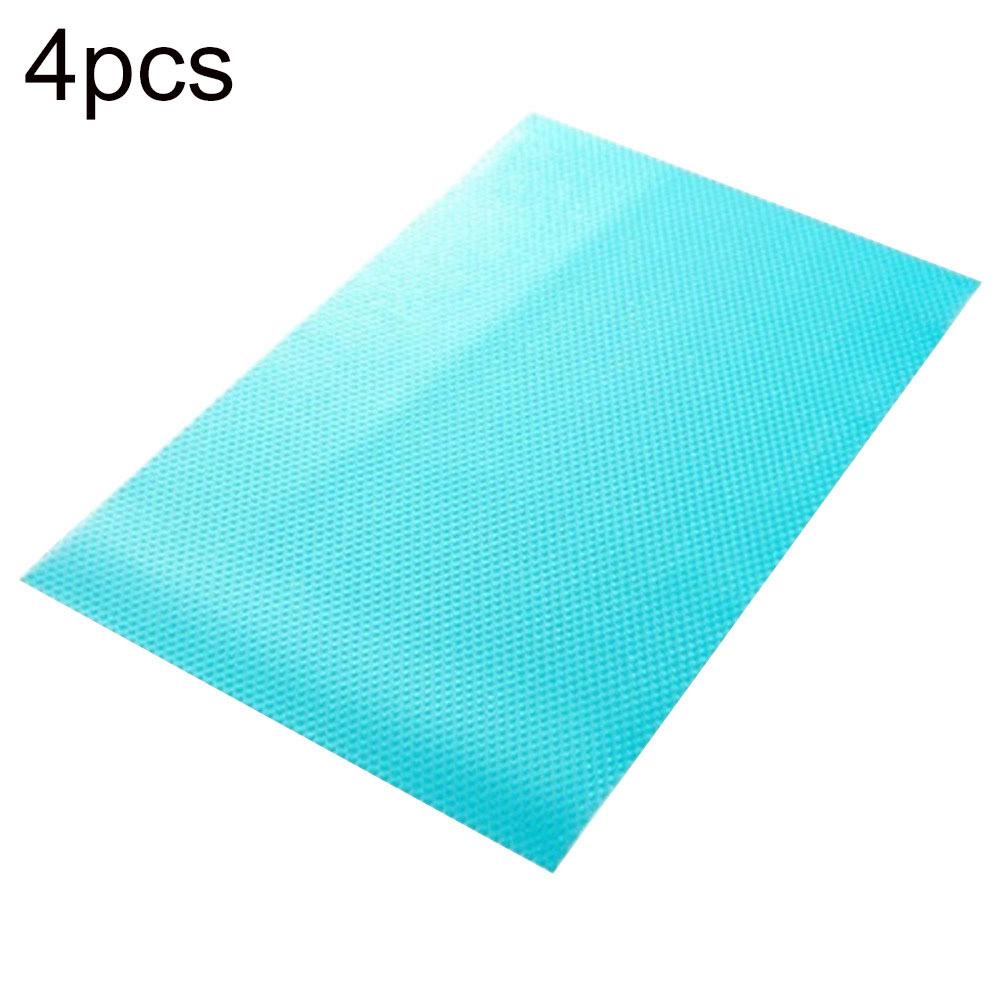 

Коврик для холодильника водонепроницаемый противообрастающий влагопоглощающий нескользящий 4pcs небесно-голубой