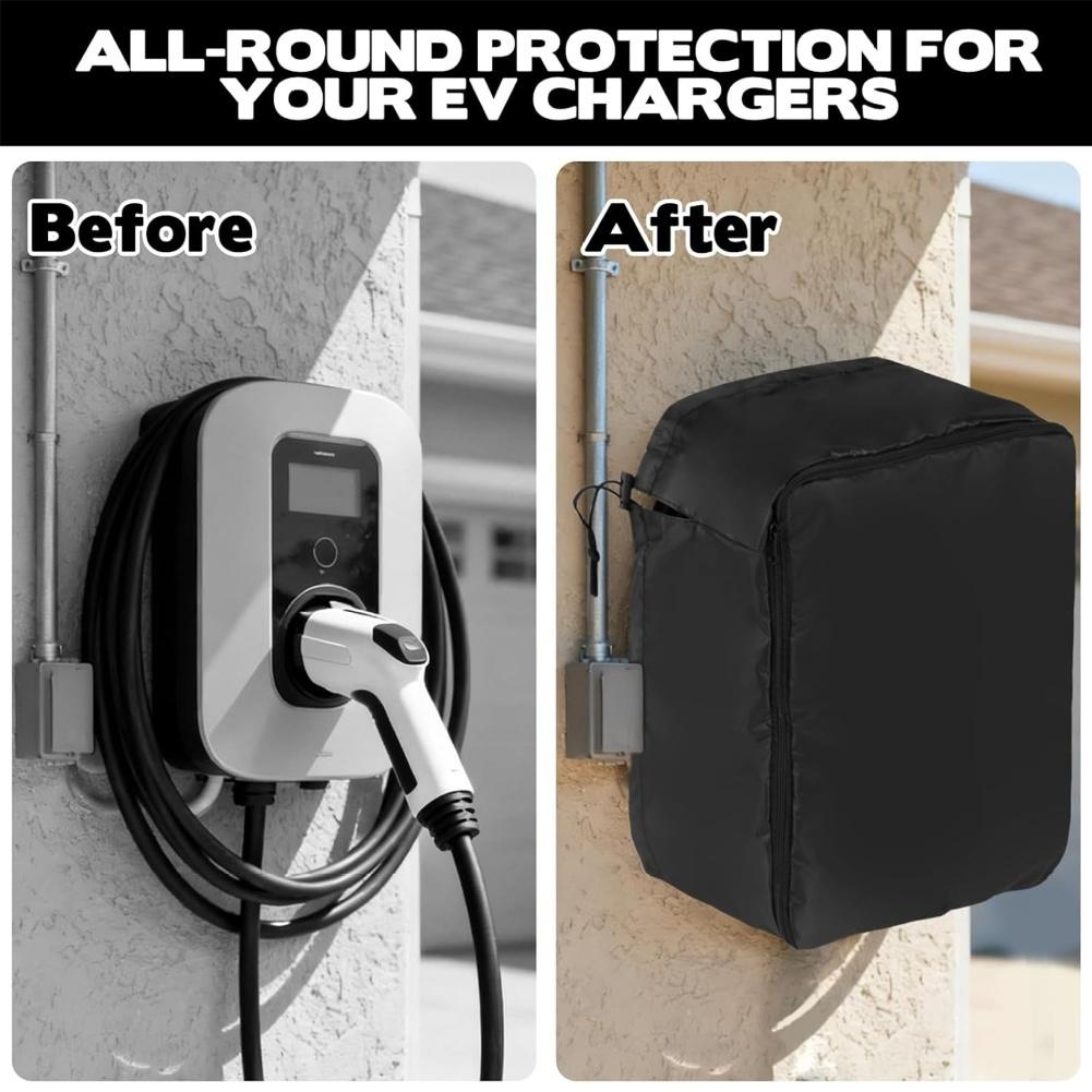 For EV Charger Dustproof Charger PU Waterproof Cover For Outdoor Protection Black PU Waterproof Charging Cover